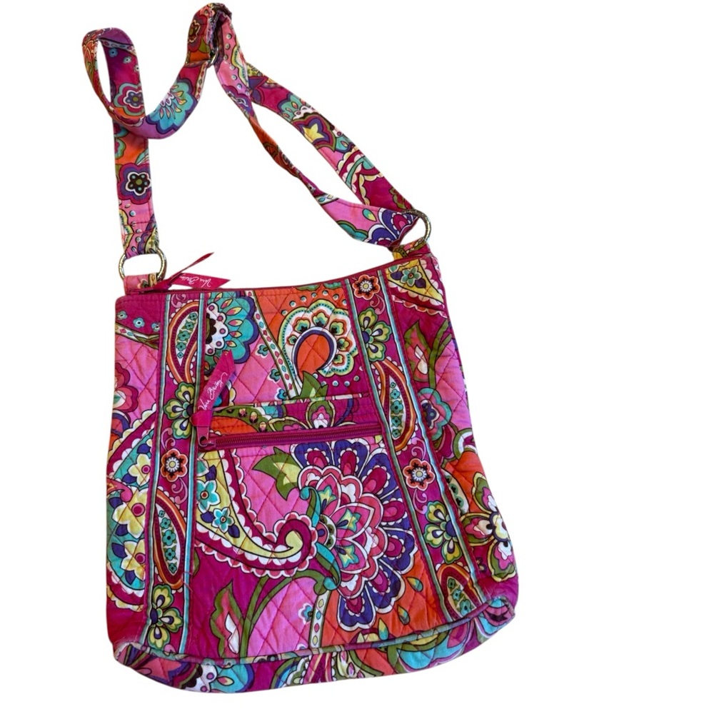 Vera Bradley Pink Multicolor Paisley Quilted Crossbody Bag